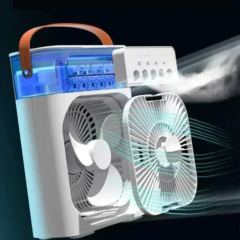 Portable Fan Air Conditioners USB Electric Fan LED Night Light Water Mist Fun 3 in 1 Air Humidifie for Home